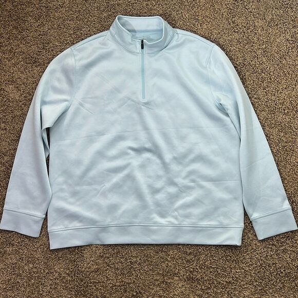 Hickey Freeman‎ Golf Light Blue Quarter Zip Long Sleeve Shirt Size XL Light Blue - Picture 4 of 10